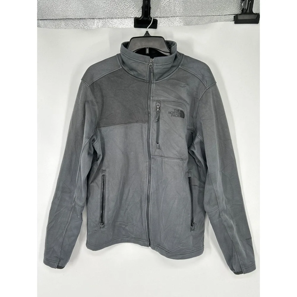 The North Face Apex Barrier Windwall Jacket Men's M Grey Fleece Lined Full Zip
